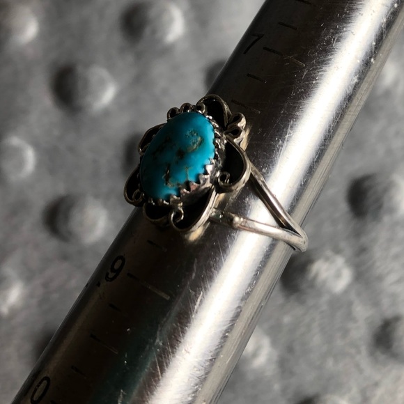 Native American Made Turquoise/Sterling Ring - Picture 3 of 4